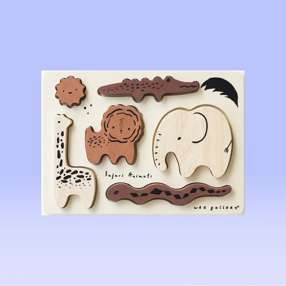 Wooden tray puzzle - safari animals
